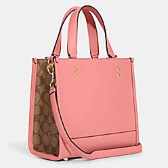 ** SOLD -COACH PINK DEMPSEY TOTE 22 W/Creature Patches - Candy Pink Multi --NWT! - Picture 2 of 9